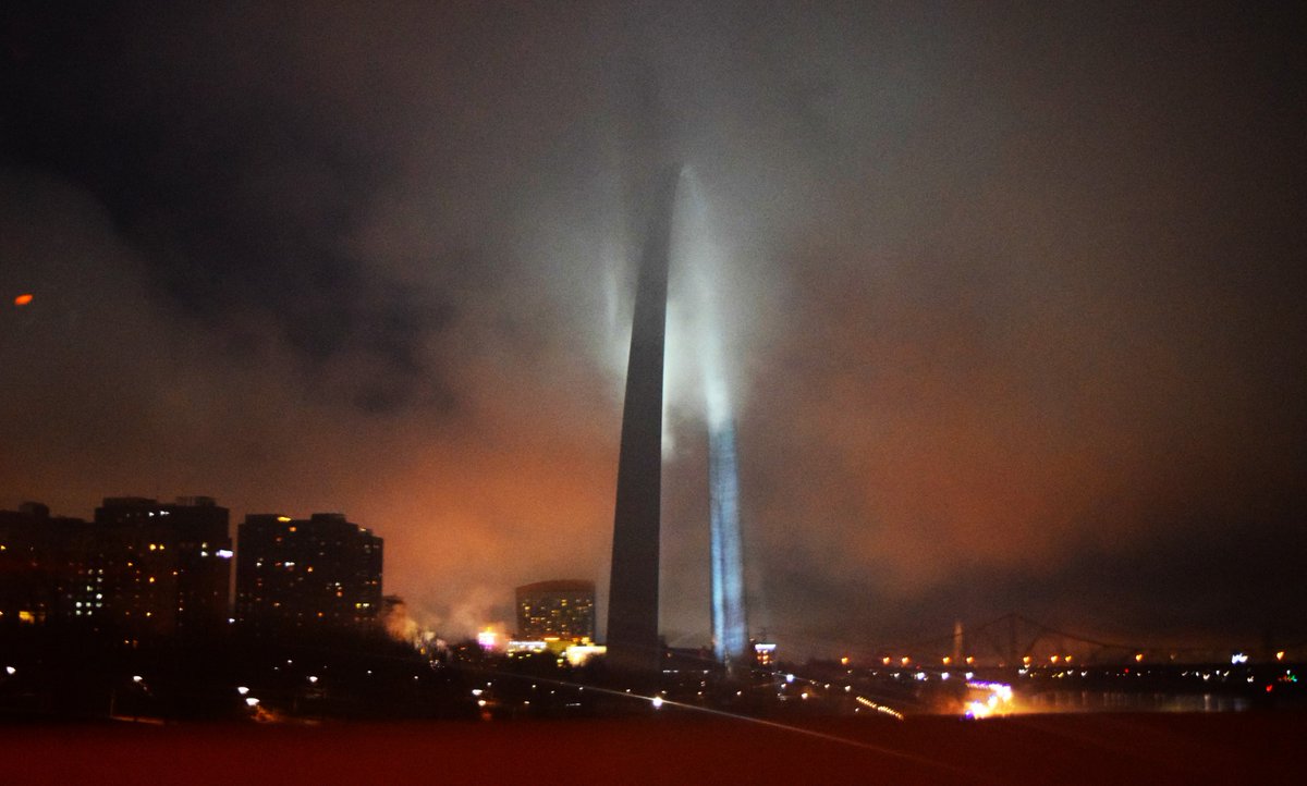 This winter has so far been notable for a stretch of very cold and icy weather, and even more gloom and fog. A former Park Ranger recently snapped this picture, crossing the Poplar Street Bridge just east of the Gateway Arch. Photo credit: Courtesy of Kevin Abney