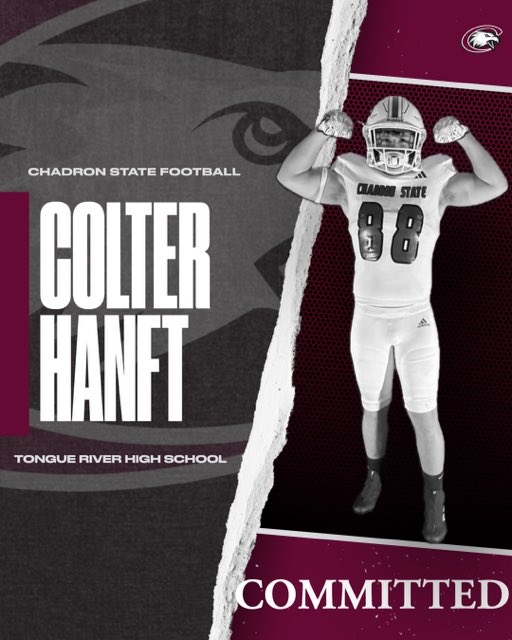 After a great talk with <a href="/CoachJayLong/">Jay Long</a> I am excited to announce I have decided to continue my academic and athletic career at Chadron State! Huge thanks to <a href="/Coach_DeSanti/">Bryar DeSanti</a> <a href="/CoachSasse/">Clint Sasse</a> <a href="/CoachCjPickrel/">CJ Pickrel</a> and everyone at <a href="/CSCFootball/">Chadron State Football</a>!