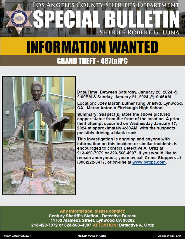 #LASD Detectives Seeking Public’s Assistance Regarding Grand Theft Suspects #Lynwood bit.ly/4bdHCwn