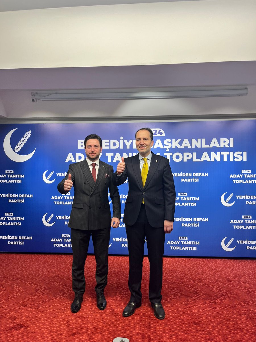 Yeniden Refah Partisi Erenler İlçe Başkanımız Sayın Selçuk ÇİÇEK Genel Başkanımız Sayın Dr Fatih ERBAKAN Beyin tensipleri ile Erenler Belediye Başkan adayı olmuştur Başkanımıza çıkmış olduğu yolda başarılar diliyoruz