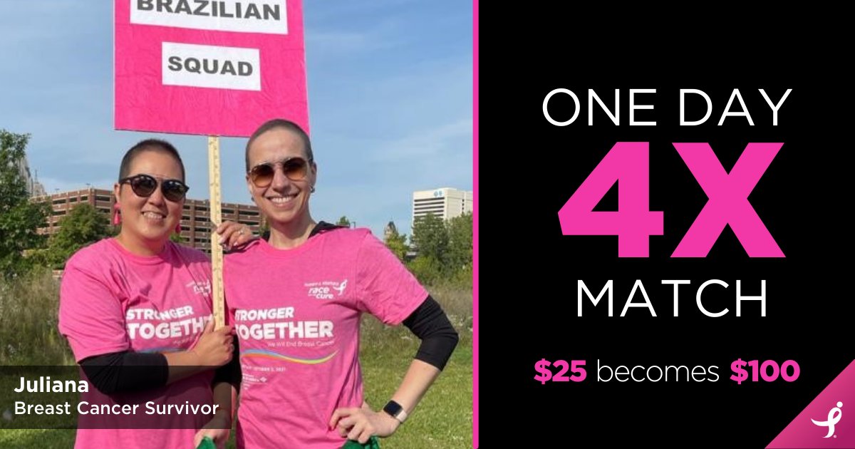 Juliana's son was just 5 months old when she was diagnosed with stage 2 #breastcancer. 'I needed to see my son grow up,' she said. Your donations are matched 4x today by the Komen Board of Directors: bit.ly/3RSNK4l