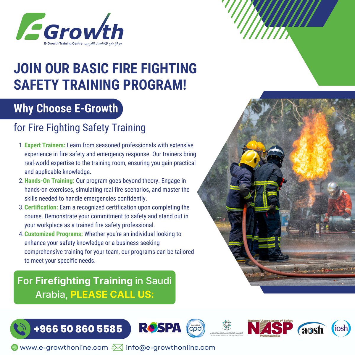 economygrowthco's tweet image. Ready to become a fire safety pro?
Join our Basic Fire Fighting Safety Training Program!

+966 50 860 5585 | e-growthonline.com

#FireSafetyTraining #BasicFireFighting #SafetyFirst #FirefighterTraining #EmergencyPreparedness #FireSafetySkills #FireSafetyTips #TrainingProgram