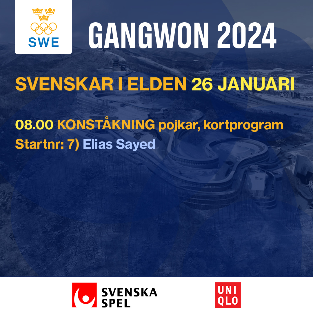 SVENSKAR I ELDEN, LÖRDAG 27 JANUARI
Alla svenska tävlingstider och resultat från ungdoms-OS hittar du i tävlingsguiden: bit.ly/48vMETf

#sweolympic #gangwon2024 #svenskaspel och #uniqlo