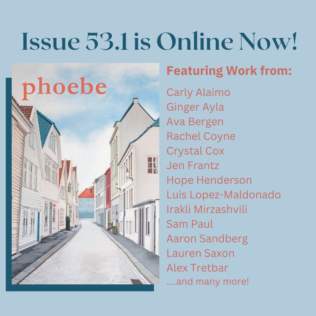 Very excited to finally be able to share with you the latest issue of phoebe! 53.1 is available online now🥳🥳🥳 check the link in our bio.