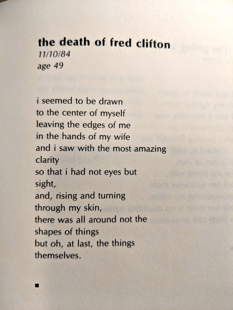 Can't stop reading this Lucille Clifton poem