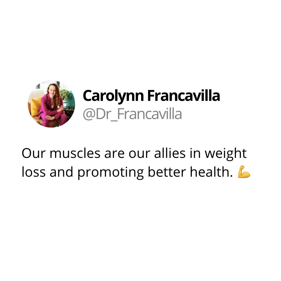 Let's cherish and protect our #muscles as we work toward our #goals. 💪🌟 Get a great rundown about muscles and sustainable #weightloss from guest expert @PsychoDietitian in episode #34 of The Dr. Francavilla Show #podcast.