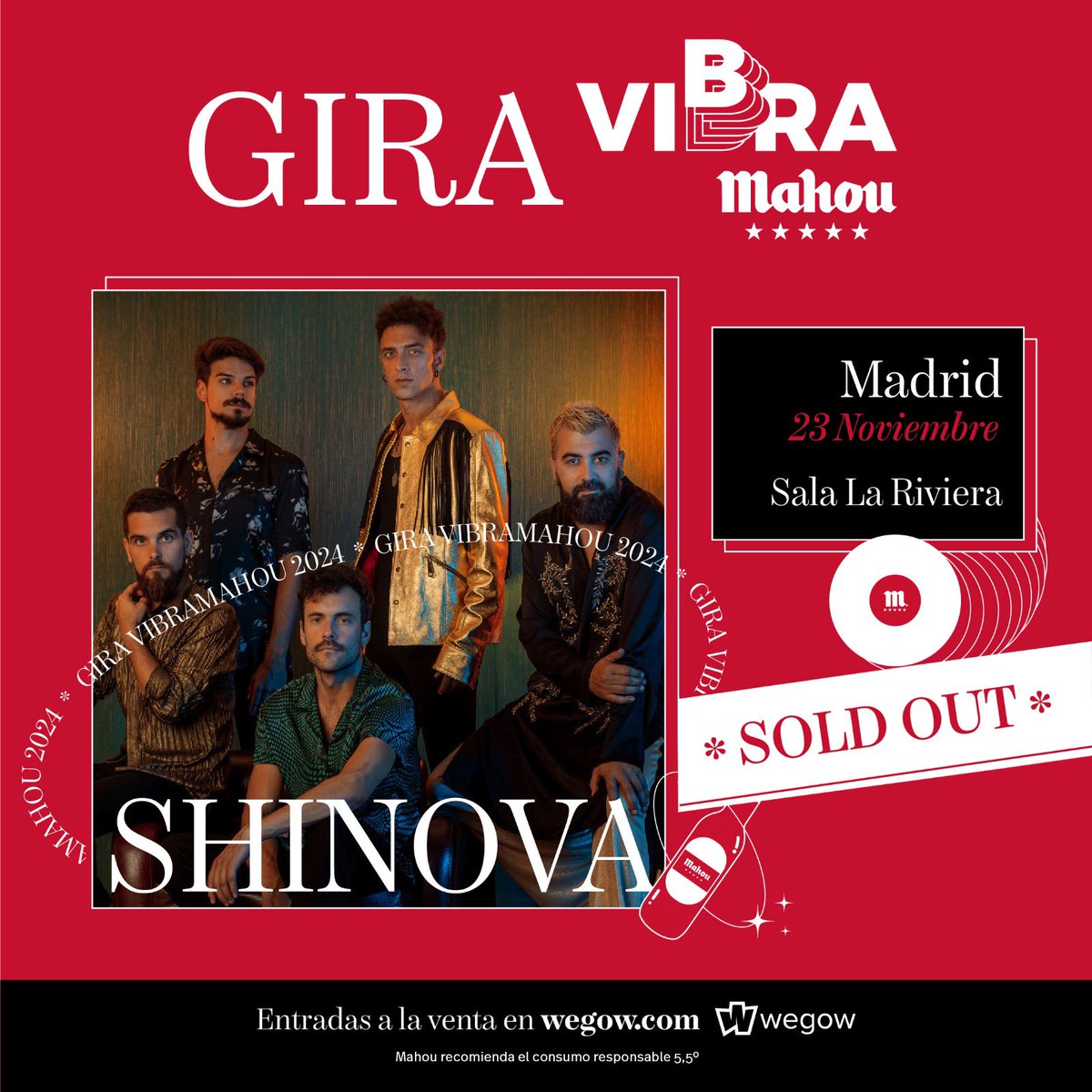 shinovaoficial's tweet photo. MADRID SOLD OUT - NUEVA FECHA 22 DE NOVIEMBRE 

Habéis agotado La Riviera en 48 horas y a 10 meses del concierto, qué locura🔥
El próximo lunes 29 de enero abriremos la venta para la NUEVA FECHA del viernes 22/11, pero no os confiéis que volarán. La venta se abrirá a las 12h https://t.co/8mUWvwlGxF