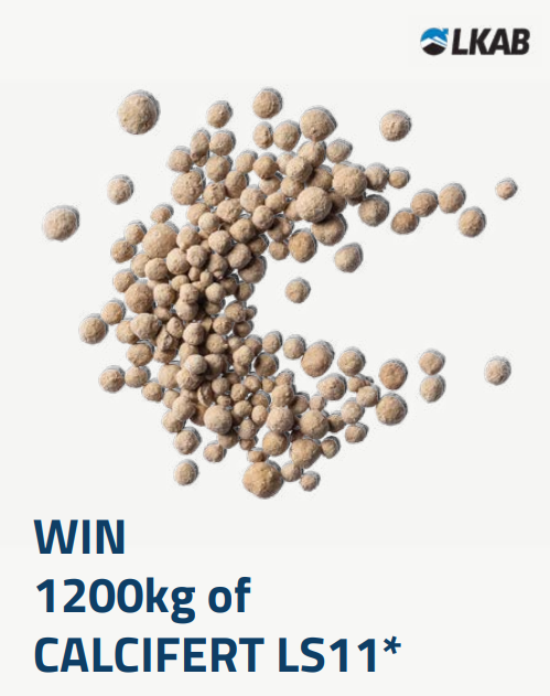 WIN 1200KG of LKAB Minerals Calcifert LS11  

Use code “MAIZE11“ in your next order of Calcifert before the end of January to be in with a chance of winning! ⏰

Find your local rep or download our 2024 Maize Guide ▶️ bit.ly/3Nn8GiA