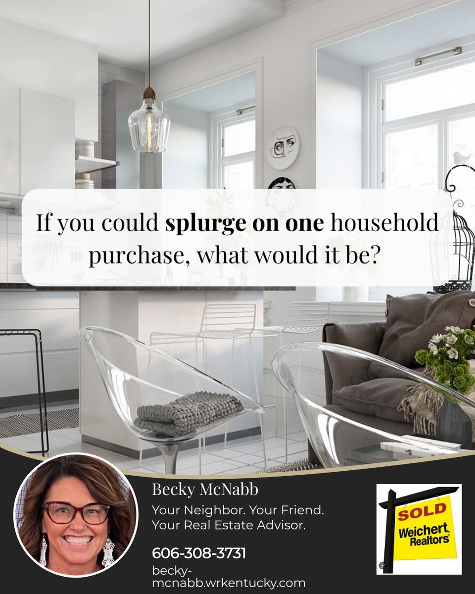 becky_mcnabb3's tweet photo. Let's talk about splurging! What would you buy for your home?
A new TV? Hot tub? Be as creative as you'd like!
#splurging #treatyourself #dreamhome #homagoals #realestate #householditem #homefurniture #homedecor https://t.co/nRSiENY4Rp