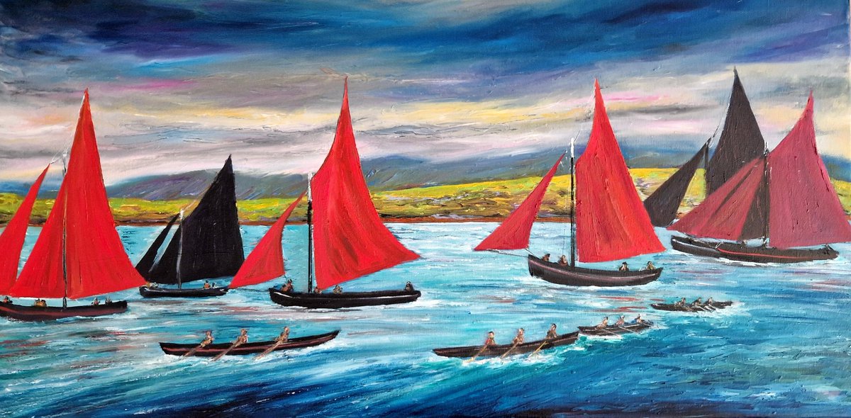 Féile na mBád❤️ #GalwayHooker #Connemara #oilpainting