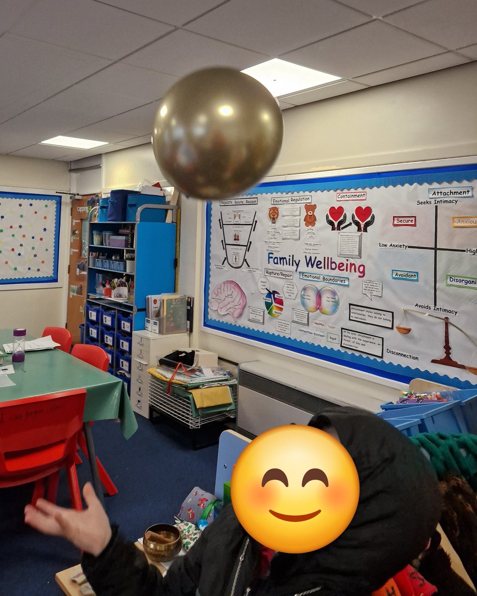 Balloons are a great regulatory resource that I've used with many children. Here is a short thread exploring links with Regulate, Relate, Reason🧵