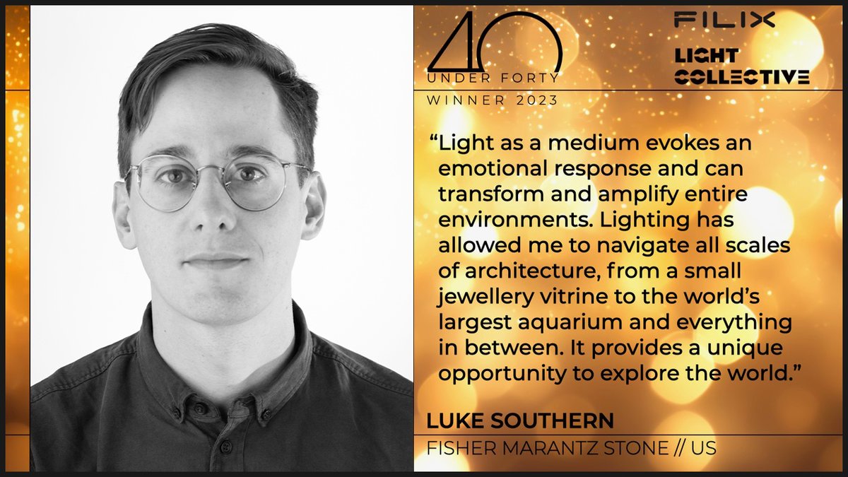 Congratulations to the 2023 #40under40 honorees! 
 
We are celebrating the inclusion of our own Luke Southern in the 2023 <a href="/lightcollective/">Light Collective</a> <a href="/filix_lighting/">Filix Ltd.</a> #40under40 Award.

Links below to learn more about Luke:
fmsp.com/people/luke-so…
fmsp.com/highlights/con…