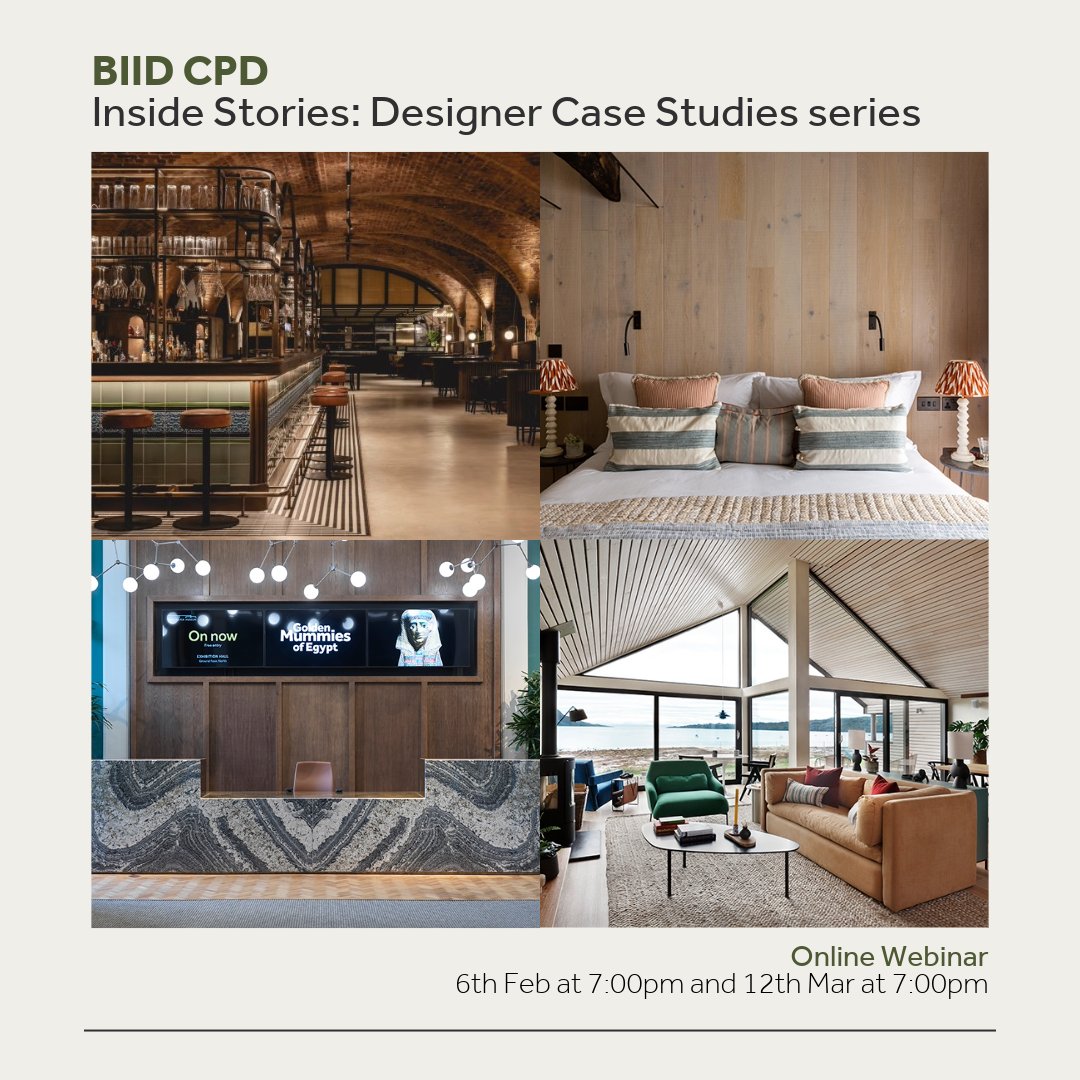 BIID Members are invited to attend the latest in our Inside Stories: Designer Case Studies series. Get inspired by fellow practising designers and their projects in these insightful 90-minute webinars. Learn more biid.org.uk/events/inside-… biid.org.uk/events/inside-…