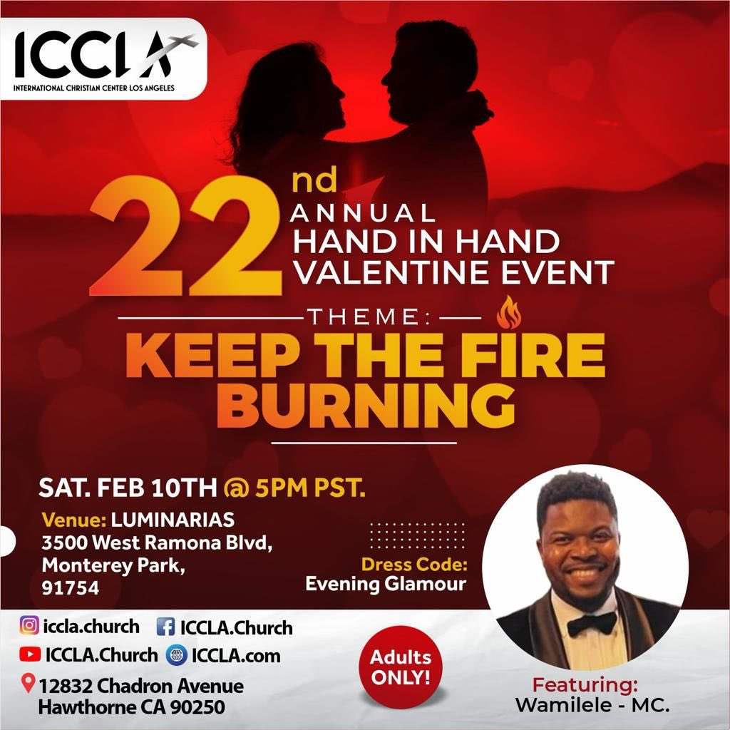 ICCLA_Church's tweet photo. Join us for our 22nd Annual Hand in Hand Valentine Event themed Keep the Fire Burning 🔥 #ValentinesDay https://t.co/mRZGRv1K2U