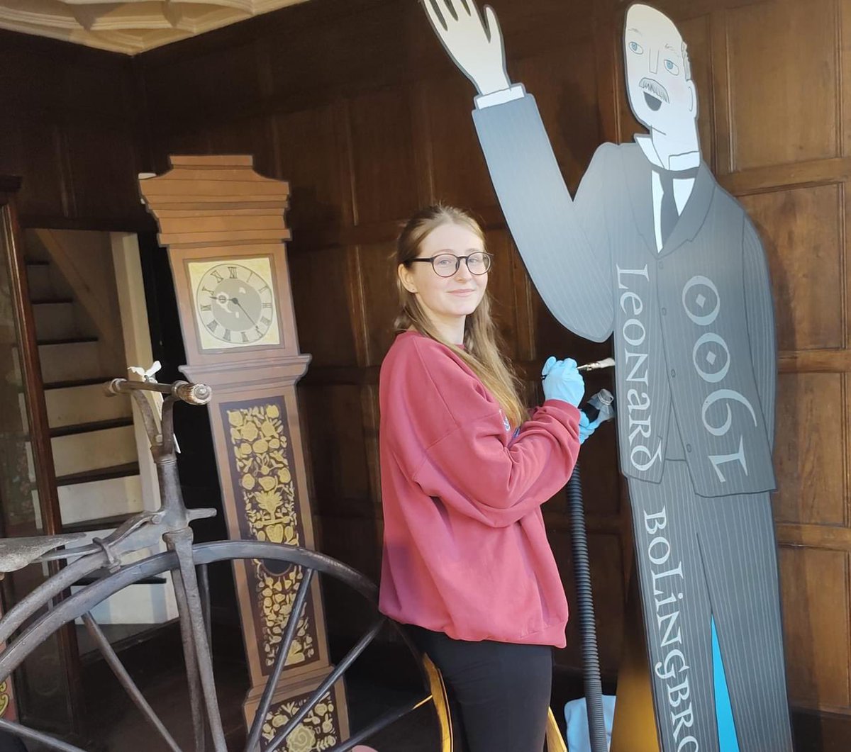 Quick update on this year’s Deep Clean <a href="/StrangersHall/">Strangers' Hall</a>. Thanks to a super team of volunteers everything from fragile Victorian lustres to humble plaited bed mats receives a careful conservation clean. Front window displays, featuring  founder Leonard Bolingbroke, brush up nicely!