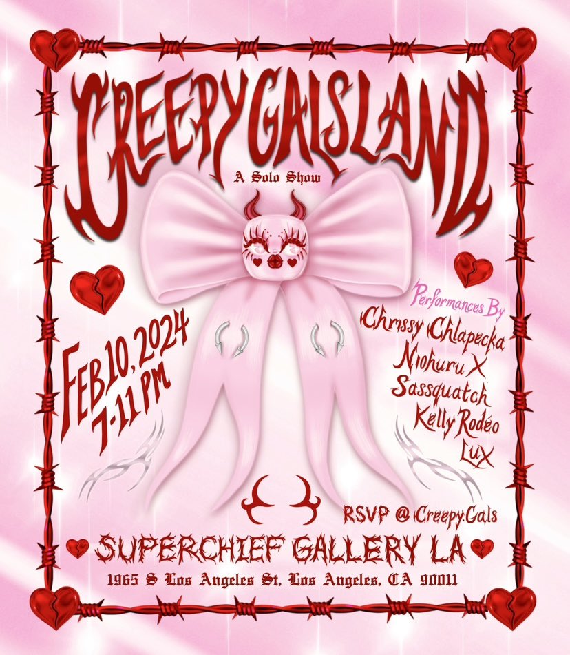CreepyGals's tweet image. Come to Creepy Gals Land if you dare 
🎀🩸🎀🩸