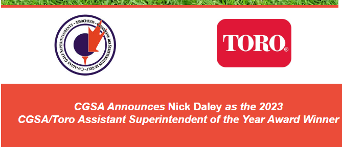 Congratulations to <a href="/CapilanoGreens/">Capilano Greens</a> Senior Assistant Superintendent Nick Daley on being awarded the @golfsupers <a href="/ToroGolf/">Toro Golf</a> Assistant Superintendent of the Year.  Full Release: 
conta.cc/3ScOqBK