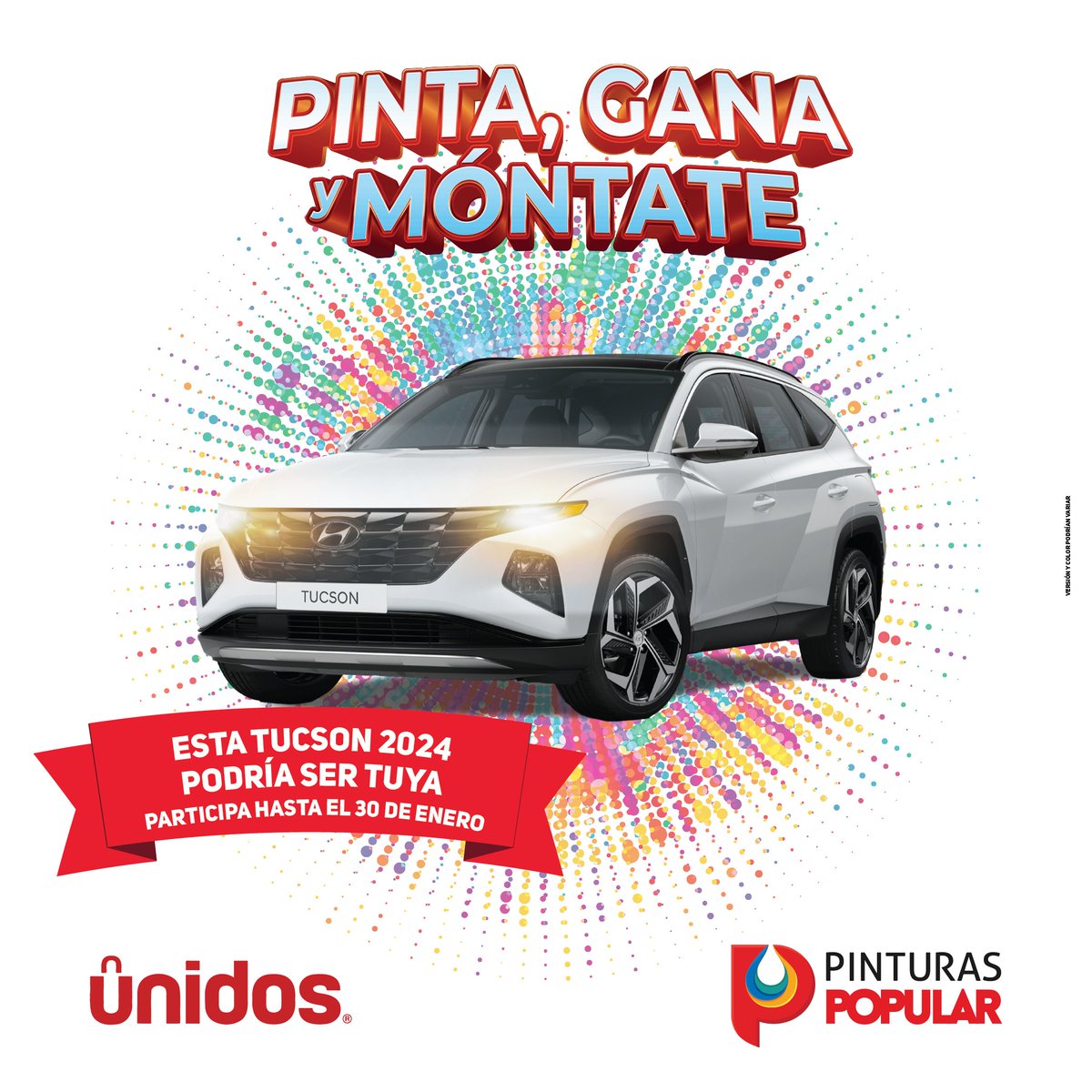 PinturasPopular's tweet photo. Si compras #PinturasPopular en @AUNIDOSRD tienes chance adicional de ser uno de los ganadores de una HYUNDAI TUCSON 2024 en la promo #PintaGanaYMontate . https://t.co/VKIs1agfOV