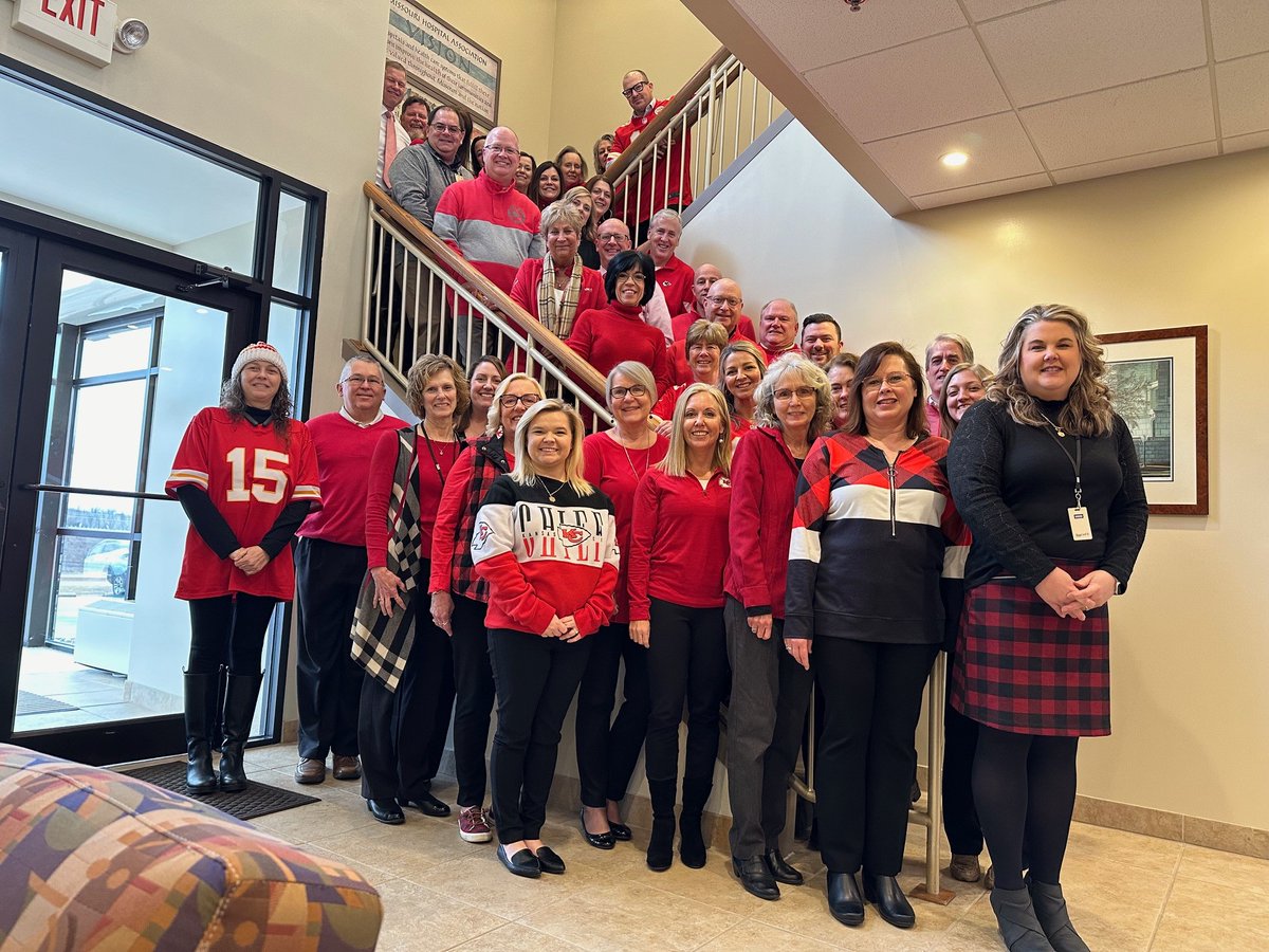 MHA staff and board members are celebrating #RedFriday in preparation for a big Chiefs win Sunday! 🏈 🏆 #RedKingdom | #KCvsBAL | #AFCChampionship