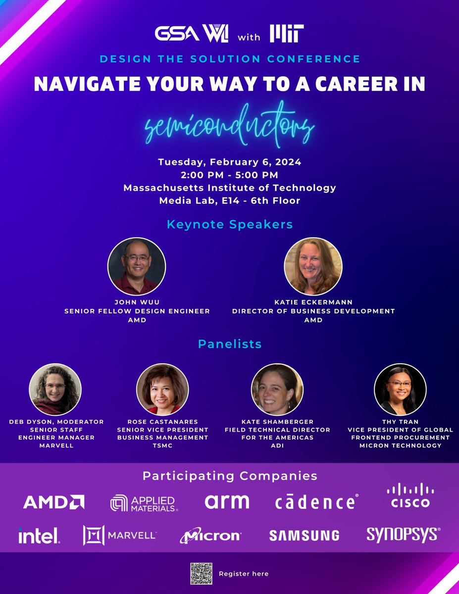 📢Calling all @MITstudents, postdocs, & alumni — Find your next career in semiconductors!

MIT.nano is hosting a networking & recruitment event (@MITevents) with the @GlobalSemi Women's Leadership Initiative on Feb. 6 at @MIT. Read more and register: mitnano.mit.edu/events/gsa-wli…