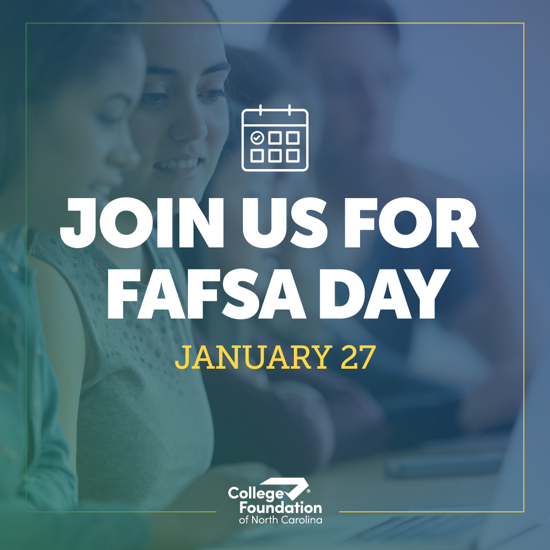 CFNC's tweet photo. FAFSA Day is tomorrow! Haven't registered yet? Don't worry, you can still attend. Find the location nearest you and make sure your StudentAid account is created before you arrive. https://t.co/46fMxw6WuC https://t.co/IFlH08nMtL