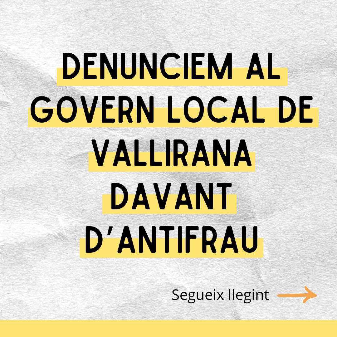 ERCVallirana's tweet photo. 📢DENUNCIEM a l’equip de Govern Local de @Vallirana davant l’Oficina Antifrau.

🗣️Abans d’interposar la denúncia, vam tenir una reunió amb l’alcaldessa @eva_martinezmor, el secretari i la interventora per posar sobre la taula la irregularitat. https://t.co/VClA68pclT