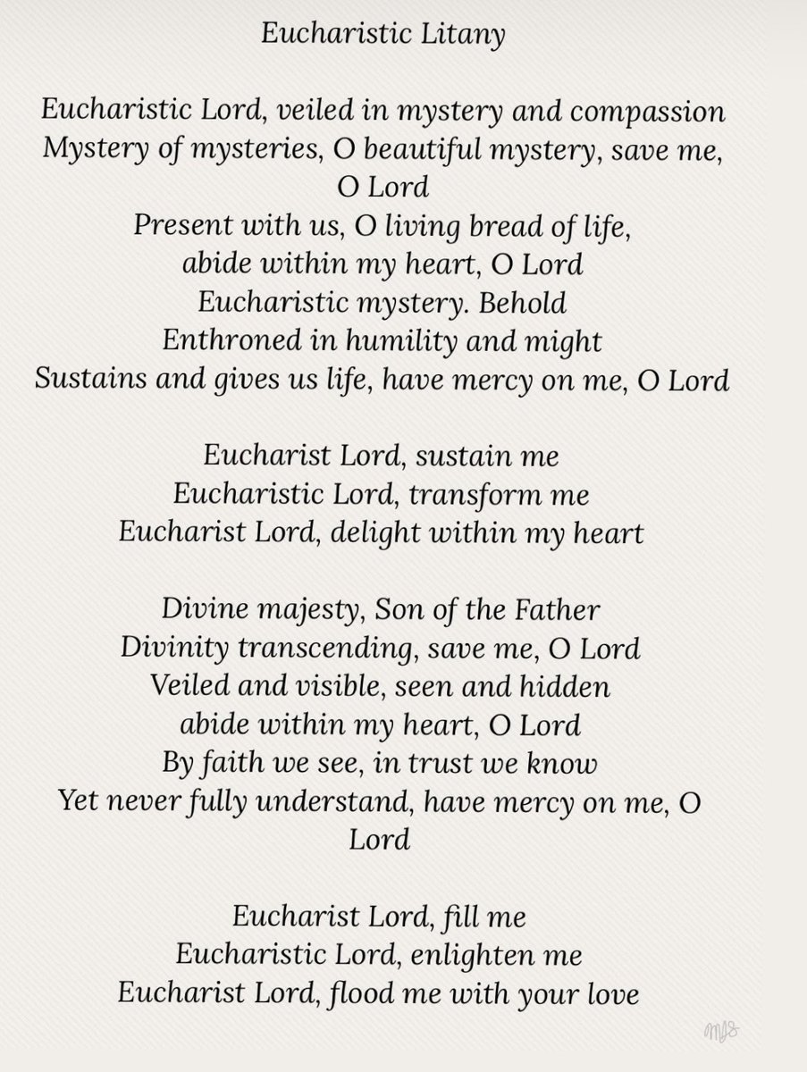 j_schlotter's tweet photo. During this Eucharistic revival, and in contemplating the bread of life laid within the manger, a small attempt at writing a litany prayer.  #catholic #catholicchurch #prayers #litany #litanies #holyeucharist #truepresence #eucharist #adoration #faith #eucharisticrevival https://t.co/Qsg7eIR8x9