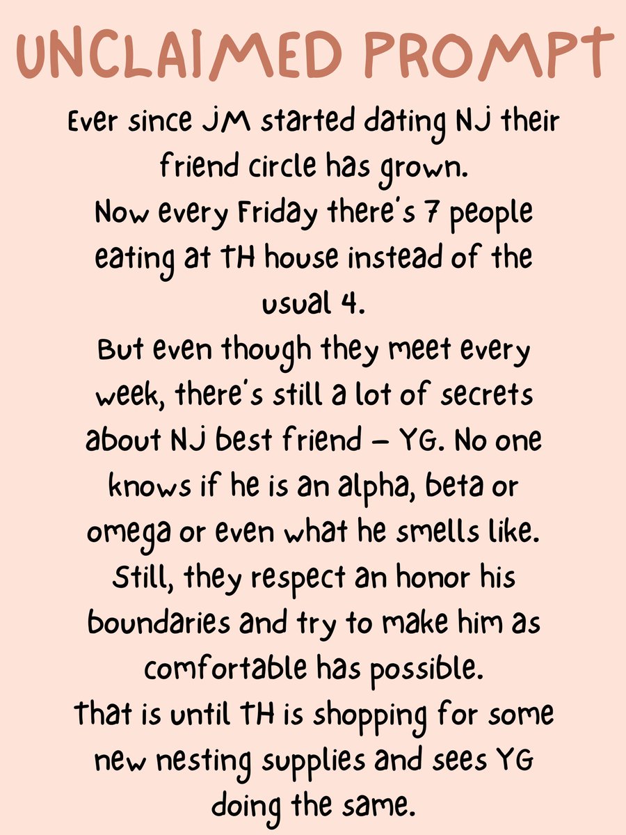 sfwbtsabofest's tweet photo. Unclaimed prompt! Can be found on page 2!

https://t.co/Lu18x0zpyk https://t.co/NkW205NagH