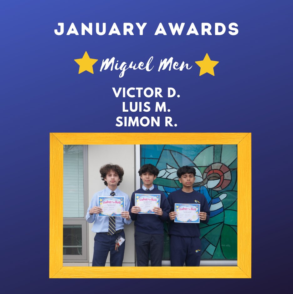 Congratulations to this week's Miguel Men!