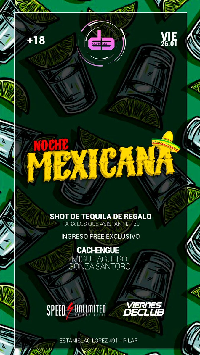 Noche de viernes, noche mexicana en Club🇲🇽
Tenemos un monton de promos y sorpresas🫣

¡Nos vemos mas tarde loquitxs!🎉