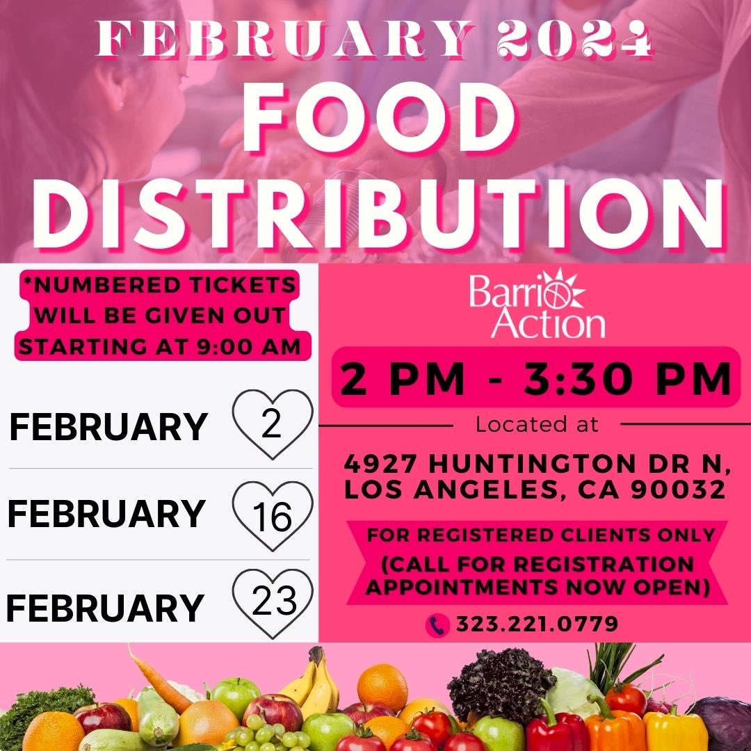 BarrioAction's tweet photo. 💗 Announcing our February dates for food distribution. https://t.co/jkwIWU4DV6