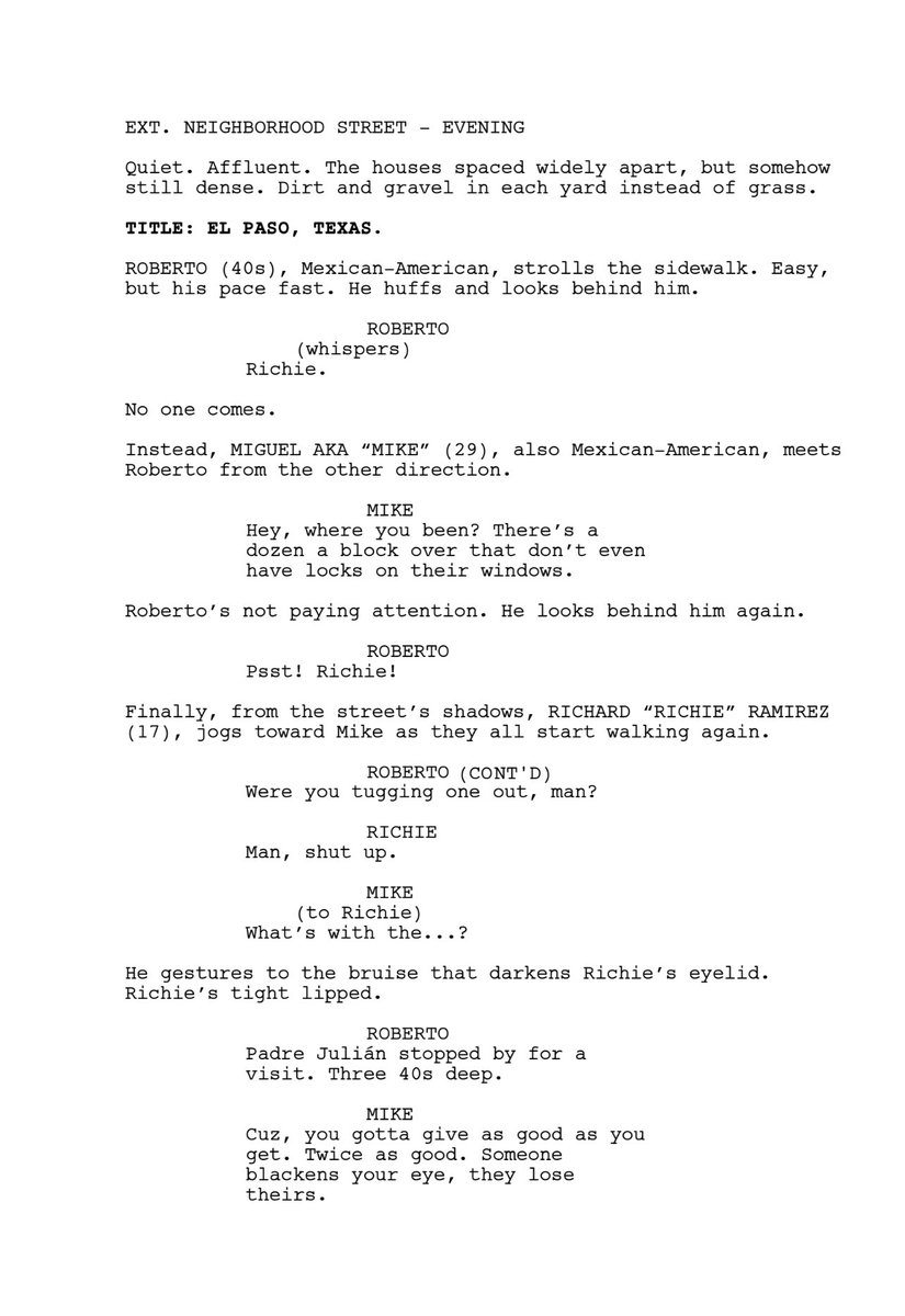 For today’s #FirstPageFriday I have the first page of the Mindhunter spec I wrote! It probably won’t see the light of day outside of serving as a sample but I, a true crime connoisseur, had a blast writing it!