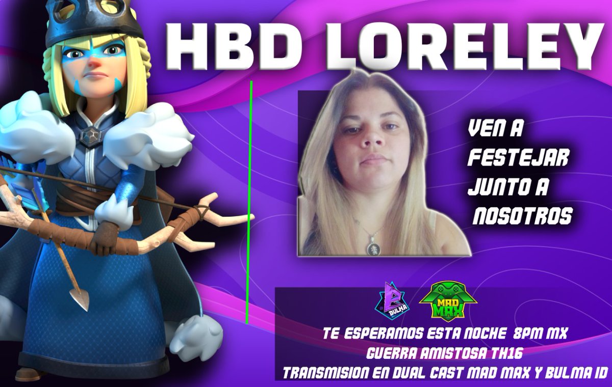 mad_max27_ (@mad_max27_) on Twitter photo Esta noche vengan a pasar un lindo rato, festejamos el cumpleaños 🎂 de la Srta Loreley <a href="/loreley_ayala/">Srta_Loreley</a>
Guerra amistosa Th16!!!
Dual Cast <a href="/BulmaId/">Bulma ID</a> y <a href="/mad_max27_/">mad_max27_</a>
Si gustan participar, sólo comenten el post (Th16)
Twitch.tv/mad_max27_ Esta noche vengan a pasar un lindo rato, festejamos el cumpleaños 🎂 de la Srta Loreley <a href="/loreley_ayala/">Srta_Loreley</a>
Guerra amistosa Th16!!!
Dual Cast <a href="/BulmaId/">Bulma ID</a> y <a href="/mad_max27_/">mad_max27_</a>
Si gustan participar, sólo comenten el post (Th16)
Twitch.tv/mad_max27_