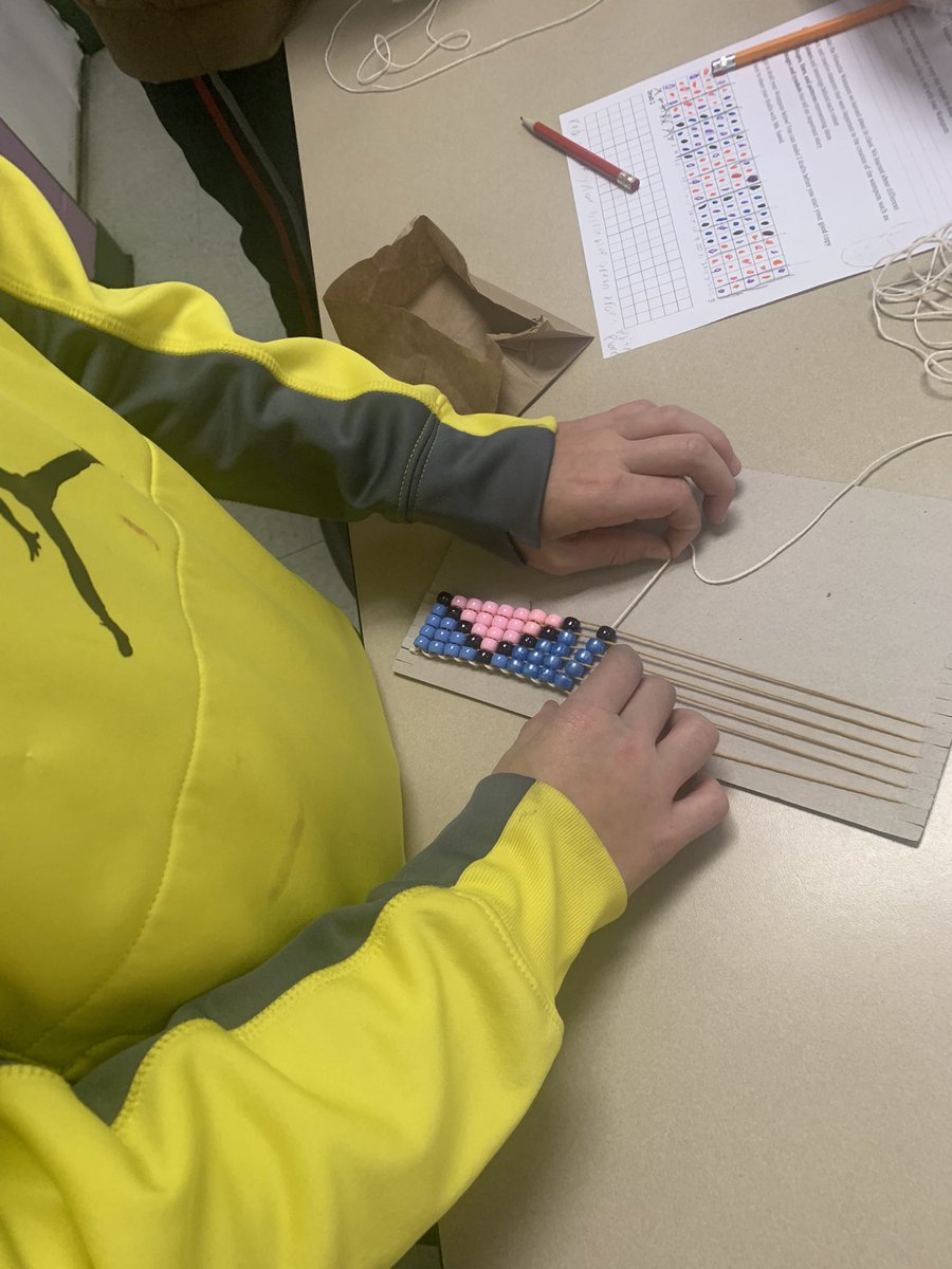 Fifth grade Wampum Bracelets are almost finished! #ilbsd13 #leadlikeajaguar