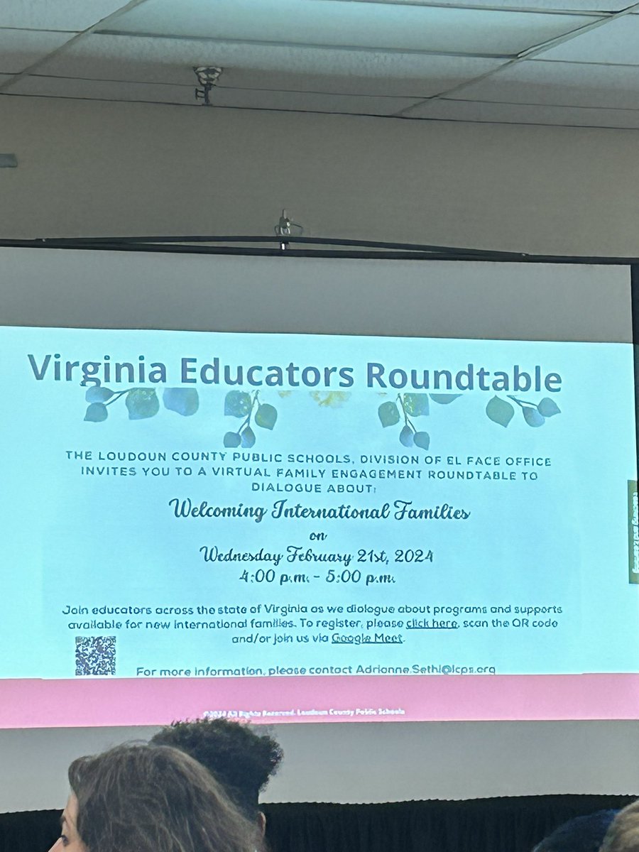 Virginia educators interested in collaborating on EL Family Engagement are welcome to join @LCPS_FACE virtually on February 21, 2024 at 4-5pm.