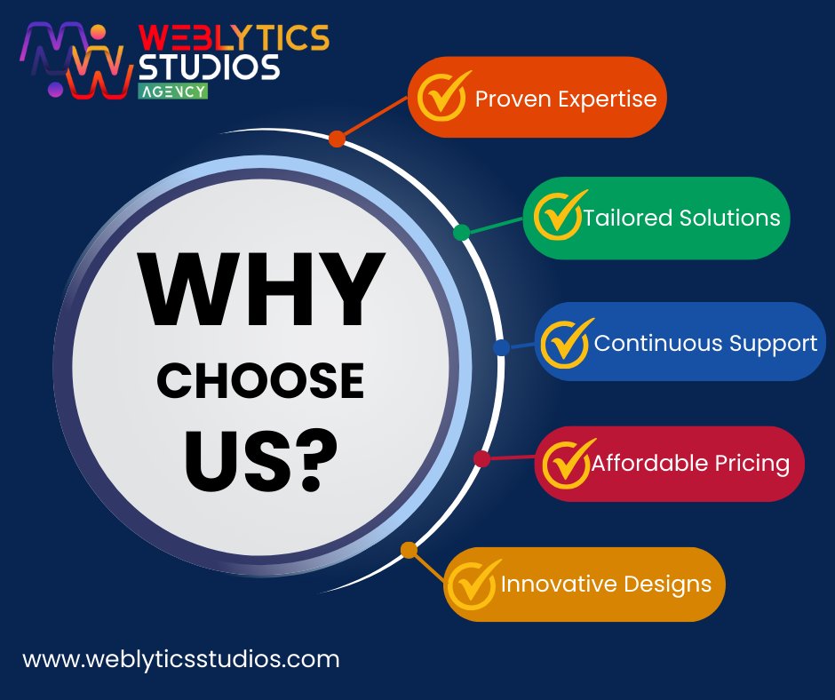weblyticsagency's tweet image. Choosing Weblytics Studio offers a multitude of benefits and unique features that set us apart in the digital landscape.
connect with us and visit our website: weblyticsstudios.com
#WeblyticsStudio #AnalyticsMasters #DataDrivenDesign
#DigitalInsights #WebAnalyticsPro