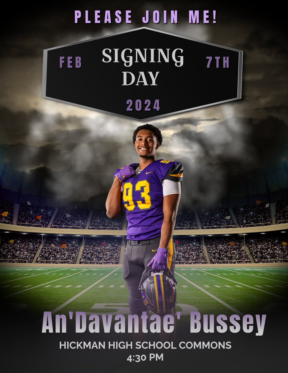 Location: Hickman High School 💜

Time: 4:30

Date: 2/7