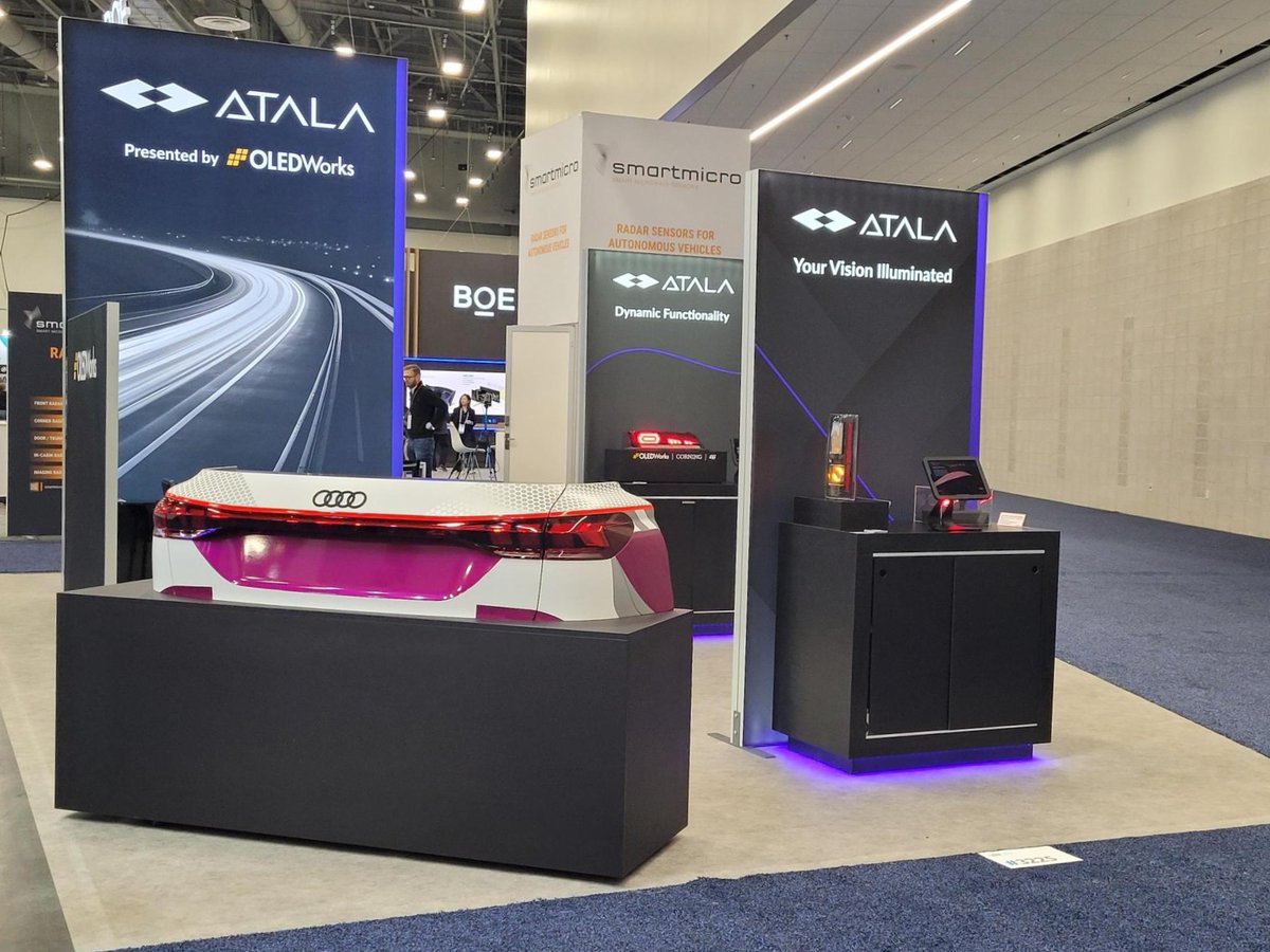 OLEDWorks's tweet photo. We were thrilled to present our latest high-brightness #technology and unveil a new automotive lighting brand at @CES this year. 🚗⚡ [1/2]

#OLEDlighting #OLEDtechnology #CES24 #CES2024 #automotive https://t.co/oEgAK4Ob0f