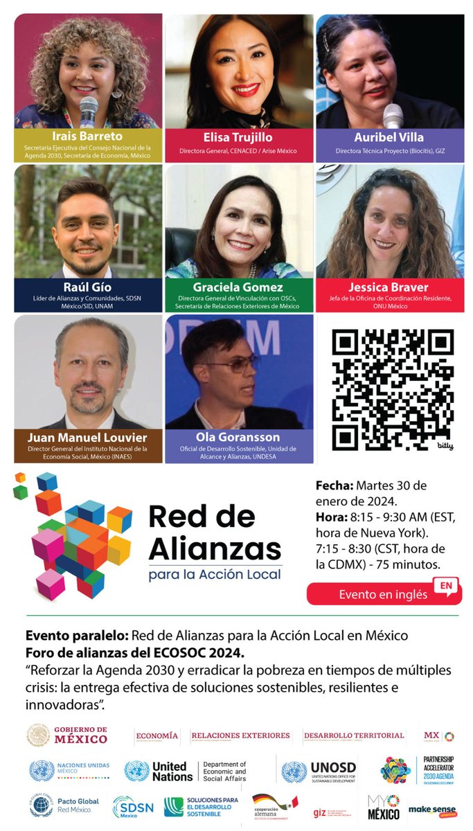 🌐 Únete al evento virtual Foro de Alianzas de ECOSOC el 30 de enero a las 7:15 AM . Descubre colaboraciones exitosas para los #ODS, promoviendo el desarrollo sostenible. ¡Construyamos juntos un futuro sustentable e innovador! 🇲🇽