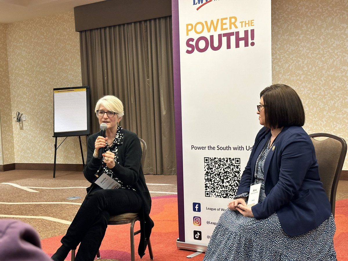 Thank you @LWV Alma Couverthie and @LWVNCarolina Jennifer Rubin for reminding us that we’re in the struggle for the long run. As such, self care is extremely important! #PowerTheSouth