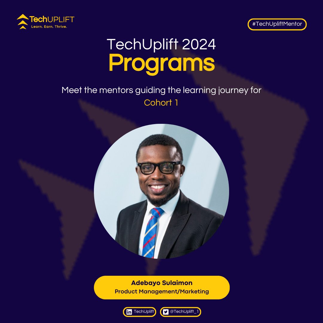 TechUplift_1's tweet image. Meet the powerhouse behind TechUplift Product Management &amp;amp; Marketing learning path, Cohort 1

Don&apos;t miss the next cohort, register your interest here: bit.ly/TUCohort2Waitl…

#TechUpliftMentor #TechUpliftProgram #ProductManagement #ProductMarketing