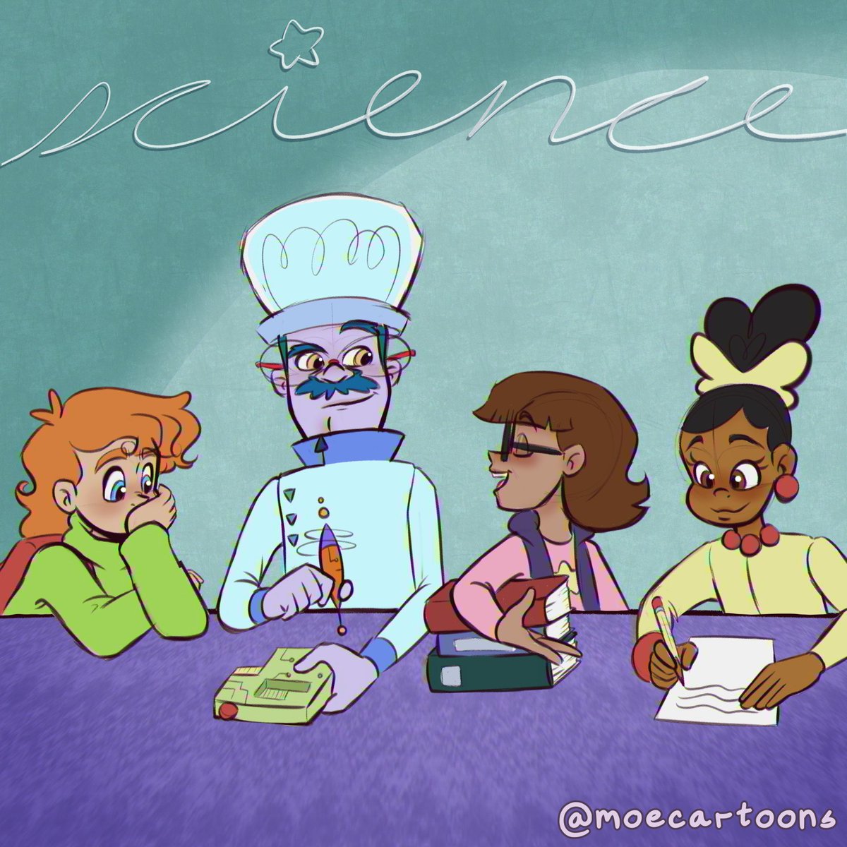 My second piece for Cyberweek celebrating Cyberchase's anniversary with the prompt Science, I just wanted to draw Dr marbles again and with the trio