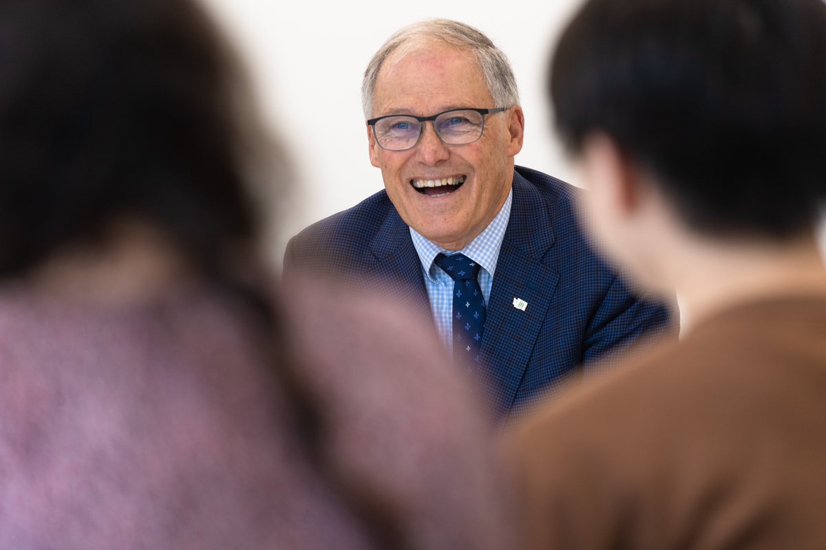 UWBothell's tweet image. Today @GovInslee toured Innovation Hall and participated in a discussion with students about the importance of equity and access when building a sustainable future. Special thanks to UW Bothell students Puneet Birk, Shekinah Bloor, Luis Lopez, and Breanna Powell. #uwbothell