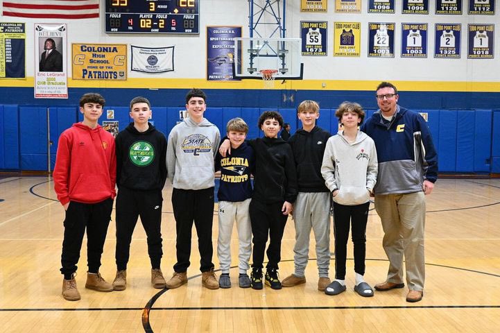 Last night the boys basketball team were honored for our district championship. Thank you so much <a href="/CTownHoops/">COLONIA BOYS BASKETBALL #RAISINGTHESTANDARD</a>  for the recognition. It was even more special to see former CMS players continue to play great basketball. <a href="/ColoniaMiddle/">Colonia Middle School</a>