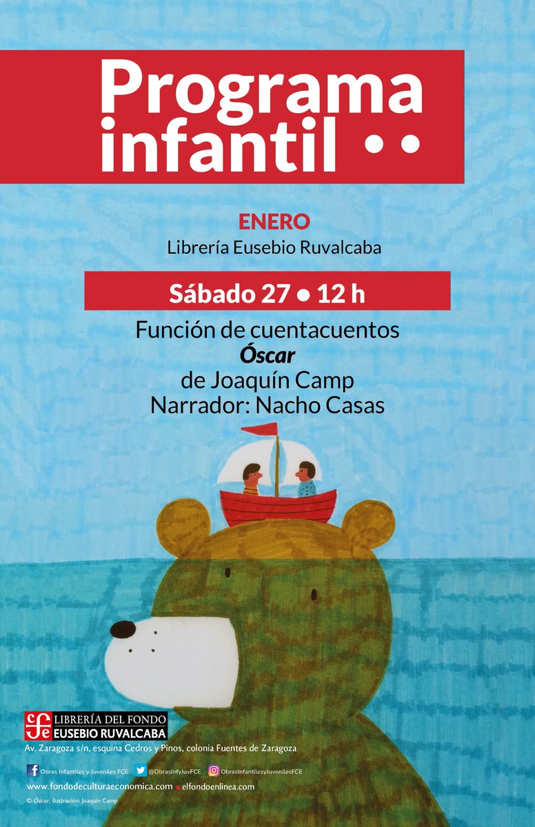 FCEMexico's tweet image. No te pierdas mañana nuestra función de #cuentacuentos &quot;Óscar&quot; junto al narrador @nachocasas7 a las 12 hrs en la #LibreríaEusebioRuvalcaba. 
¡Te esperamos con los libros abiertos!

@LibreriasEducal @ObrasInfyJuvFCE #RepúblicaDeLectores #LeerTransforma