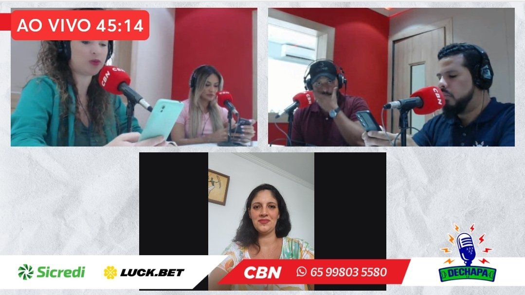 Ontem tive a honra de participar do programa, De Chapa FC, transmitido pela Rádio CBN Cuiabá (95,9 fm). Em um bate-papo muito animado, falei sobre o mundo da bola ⚽️ e suas polêmicas, sobre a mulher no esporte e as possibilidades do mercado de trabalho dentro do futebol
