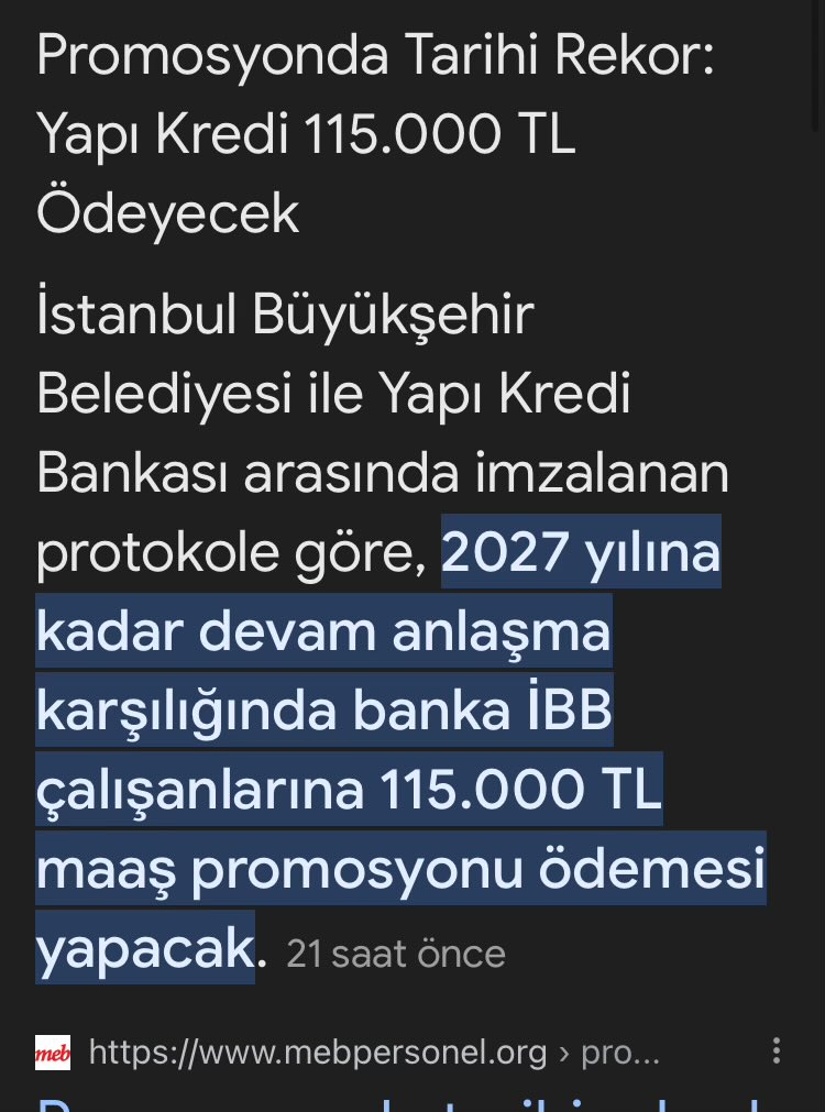 İSTANBUL BÜYÜKŞEHİR BELEDİYESİ çalışanları için Yapı Kredi Bankası ile tam 115 bin Lira karşılığında anlaşma sağladığı haberleri yazılıyor.

100 bine yakın İBB çalışanı umutla ve sabırsızlıkla Ekrem Başkanın maaş zammı ve promosyon güncelenmesi müjdesini bekliyor!...