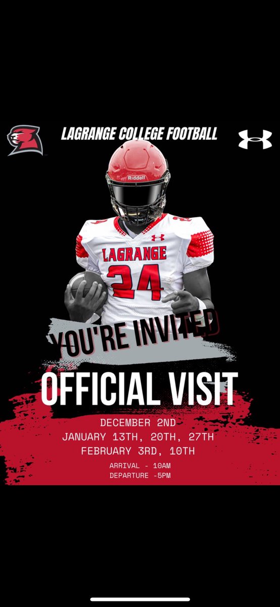 I will be at @LCPanthers_FB February 3rd for an official vist!!!!🔴⚪️ <a href="/CoachBradleyWa1/">Coach Bradley Warren</a> <a href="/Coach__Talbert/">Coach Talbert</a> <a href="/RecruitGeorgia/">Recruit Georgia</a> <a href="/On3sports/">On3</a> <a href="/912Recruits/">South Georgia Prospects</a> <a href="/PrepRedzoneGA/">Prep Redzone Georgia</a>