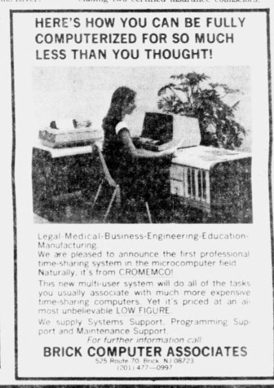 klopeks's tweet image. Brick Computer Associates, 1979
