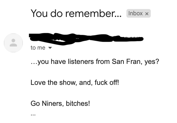 Indiecast1's tweet photo. Another satisfied Sportscast listener. https://t.co/Z0TBrAiEjk
